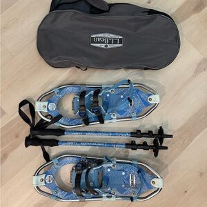 L.L. Bean Blue and Black Snowshoe Set